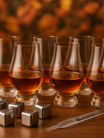 Ensemble 6 verres Glencairn avec pipette et glaçons en inox