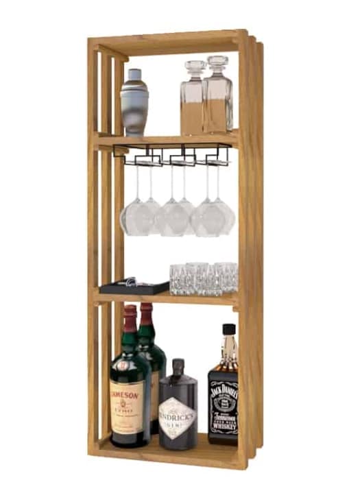Classic Series bottle rack with shelves for spirits and glass rack - LVG