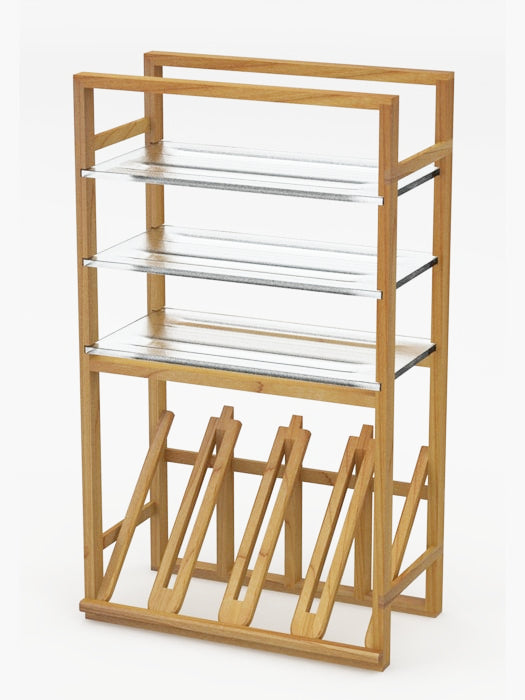 Classic Series glass shelves 12-bottle rack with display - LVG