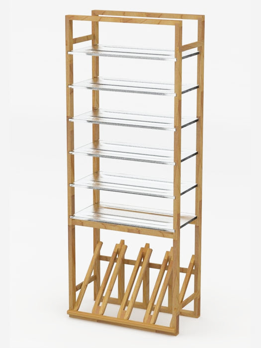 Classic Series glass shelves 16-bottle rack with display - LVG