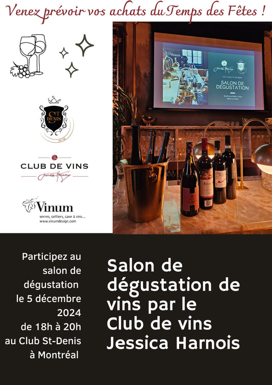 Salon de dégustation de vins par le Club de vins Jessica Harnois