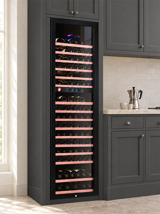 Cellier 174 bouteilles avec porte vitrée Full Glass et 2 zones (Noir)- Vinum