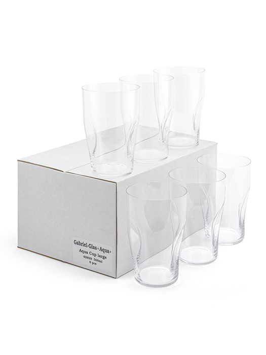 Set of 6 Aqua 500ml beer/water glasses - Gabriel Glas