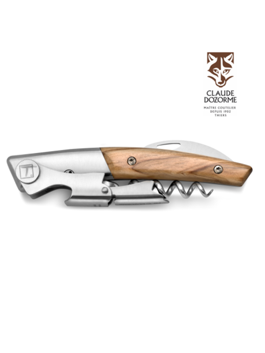 Le Thiers® Sommelier Double Lever Corkscrew with Olive Wood Handle - Claude Dozorme