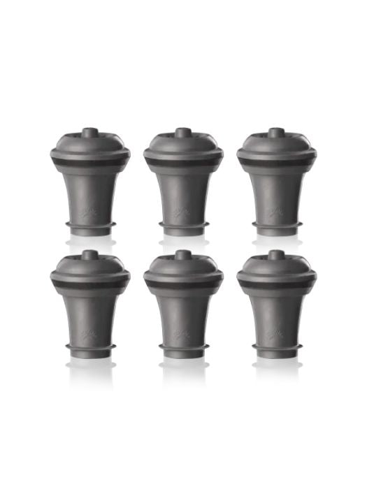 Ensemble de 6 Bouchons gris pour pompe à vin - Vacuvin