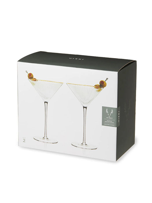 Meridian Crystal Martini Glasses Set Of 2 - Viski 