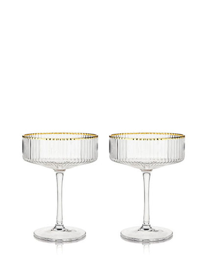 Meridian Crystal Coupe Glasses Set Of 2 - Viski