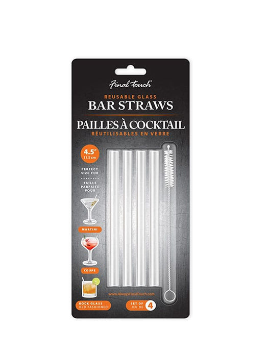 Set of 4 glass straws 4,5'' - Final Touch