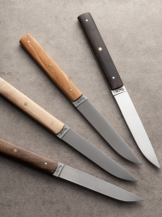 Ensemble de 4 couteaux à steak (bois variés)- Hazaki