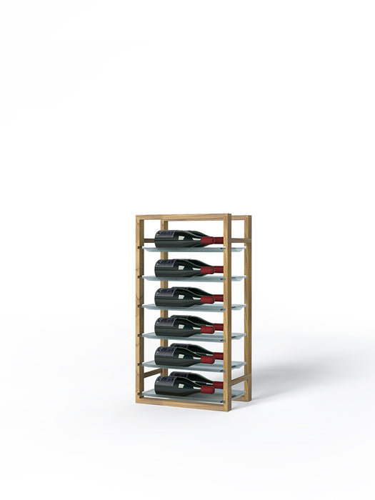 Double Profondeur 30 Bouteille Pin Bois et Métal Rack Vin Prêt à Utiliser Double Profondeur 30 Bouteille Pin Bois et Métal Rack Vin Prêt à Utiliser