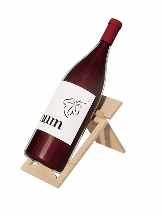 Wooden table display for 1 bottle - Vinum Design