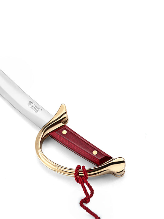 Red handle champagne sabre with stand- Claude Dozorme