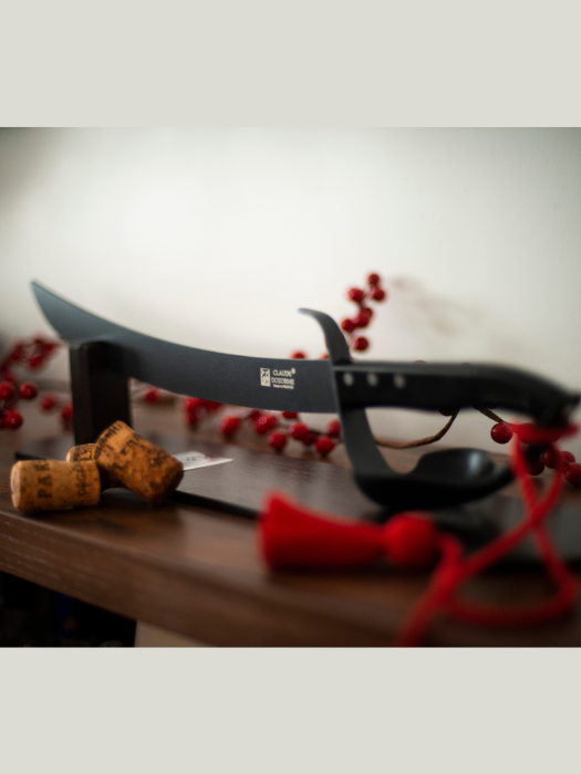 Champagne sabre Design Black with stand - Claude Dozorme