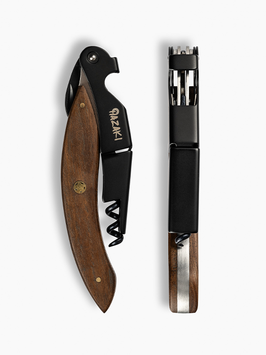 Tire-Bouchon à double levier avec manche en bois- Hazaki