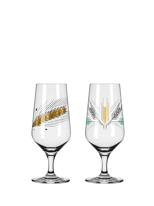 Set of 2 Brauchzeit Pils Plume Beer Glasses - Ritzenhoff