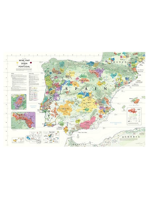 Wine map of Iberian Peninsula - True