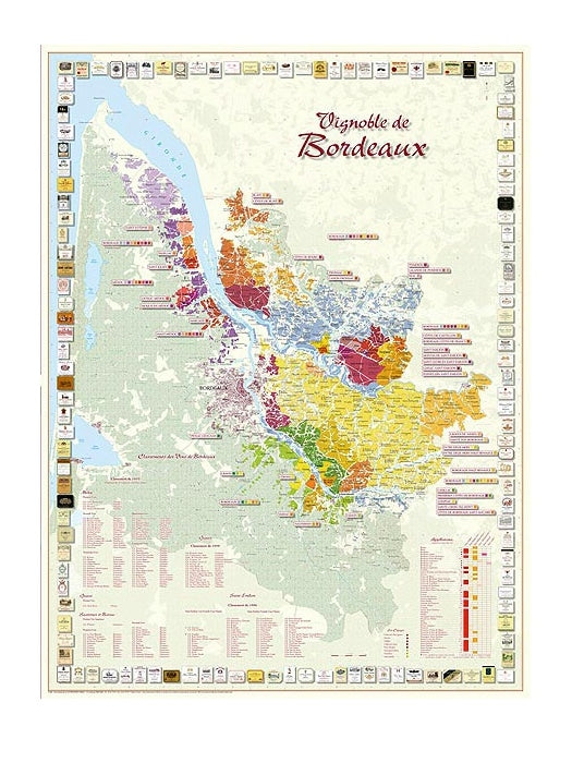 Wine map Vineyard of Bordeaux