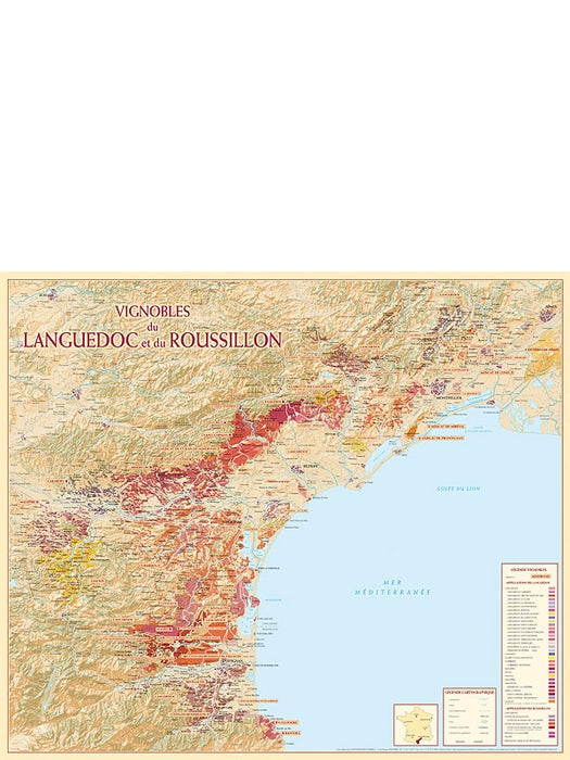 Carte des vignobles du Languedoc-Roussillon