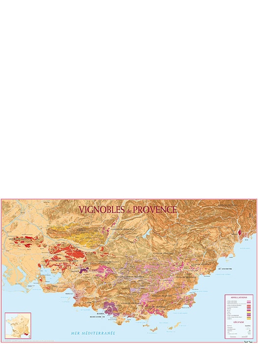 Carte des vignobles de Provence