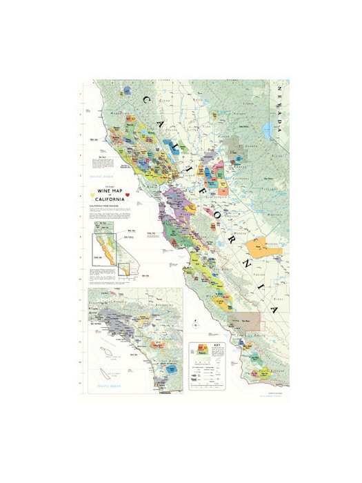 Carte viticole de la Californie - True