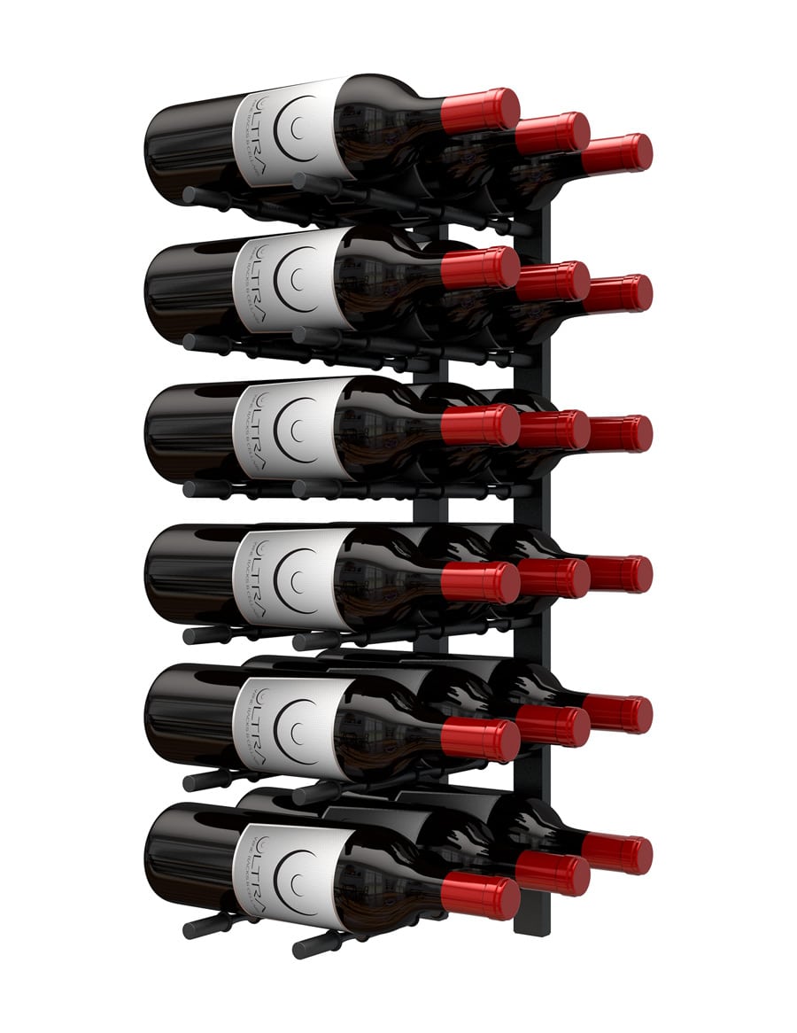 Rails muraux avec étiquette frontale Noir Mat Ultra HZ - Ultra Wine Rack
