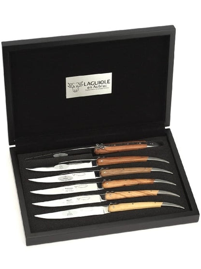 6 French woods table knives - Laguiole en Aubrac