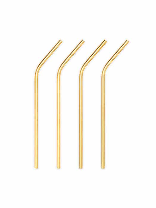 Set of 4 straws - Gold