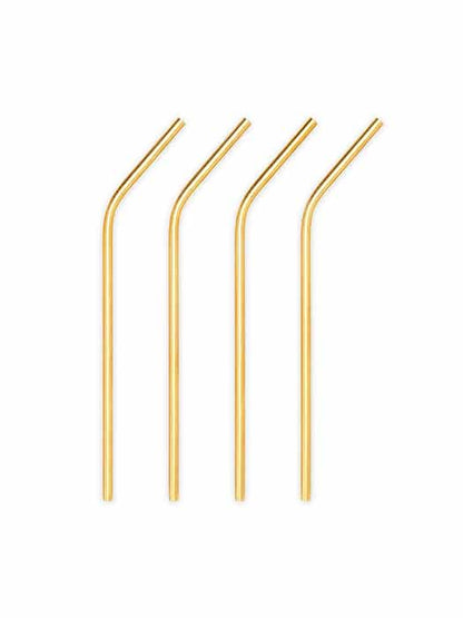 Set of 4 straws - Gold