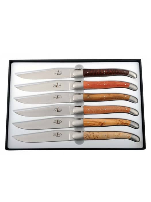6 Assorted wood table knives – Forge de Laguiole